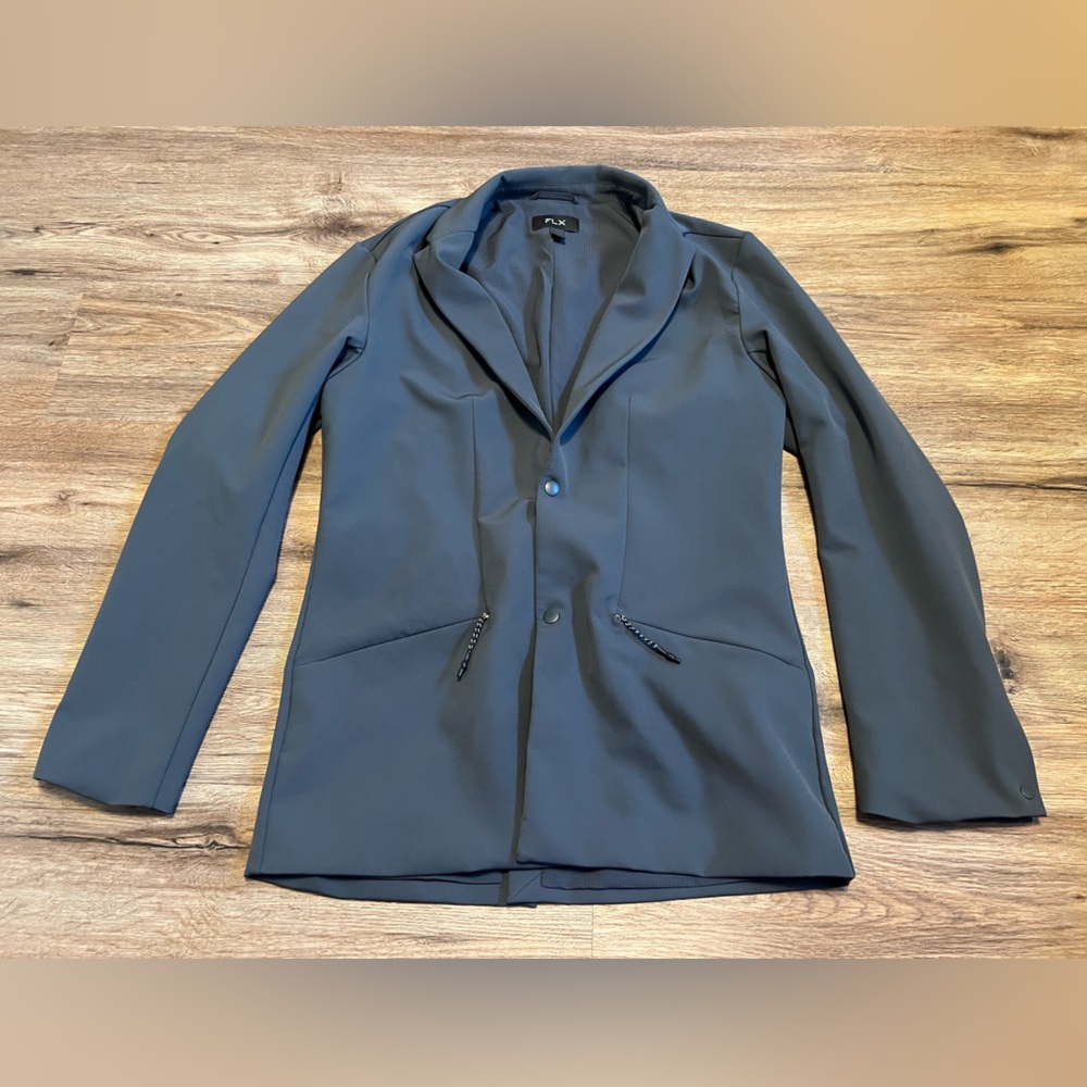 FLX Performance Stretch Snap Front Blazer Men’s Size Small Gray Stretch Jacket